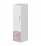 Roupeiro 1 Porta Play - Rosa/Branco